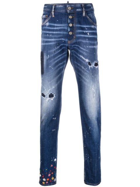 DSQUARED2 Ditsy ripped slim-fit jeans Men