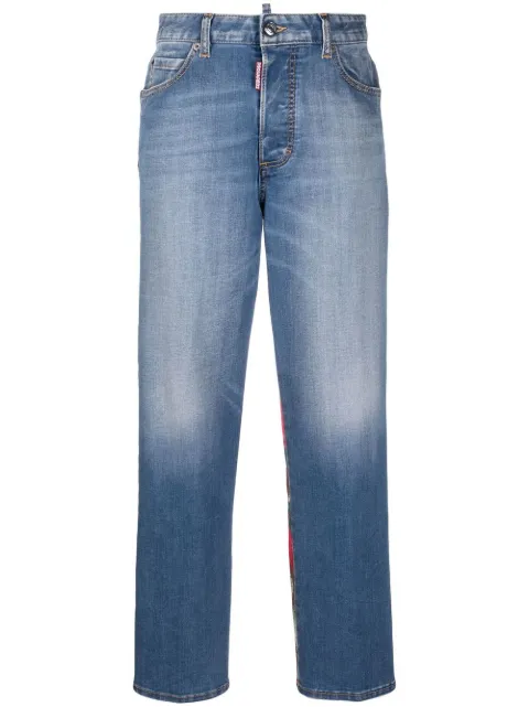 DSQUARED2 contrast-panel straight-leg jeans