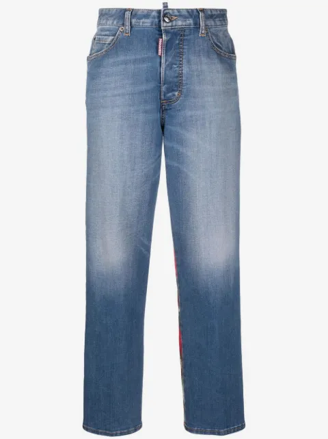 DSQUARED2 contrast-panel straight-leg jeans