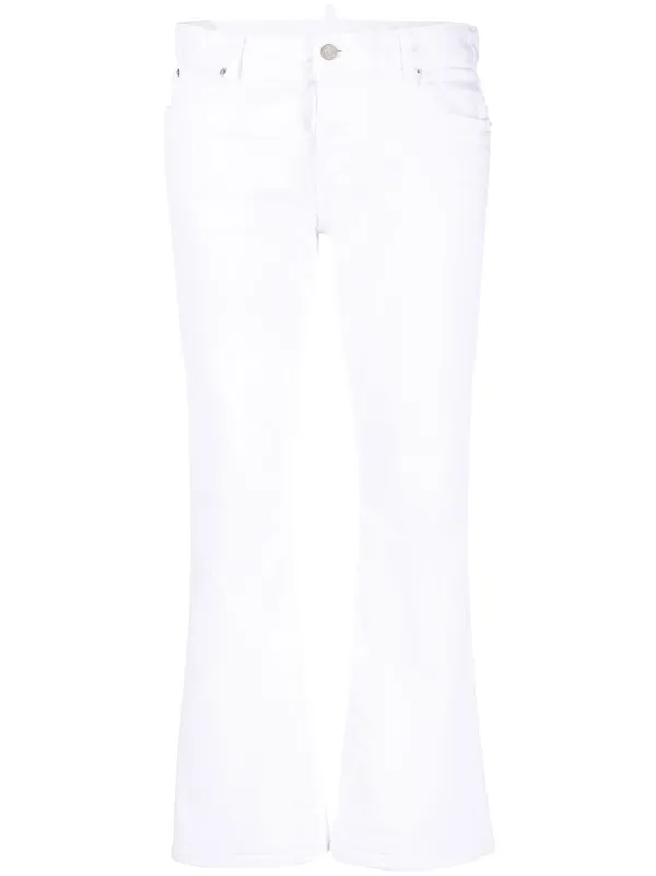 【関税込 日本発送】DSQUARED2 フレア ジーンズ ホワイト DSQUARED2 White Bull フレアジーンズ | ホワイト | FARFETCH JP