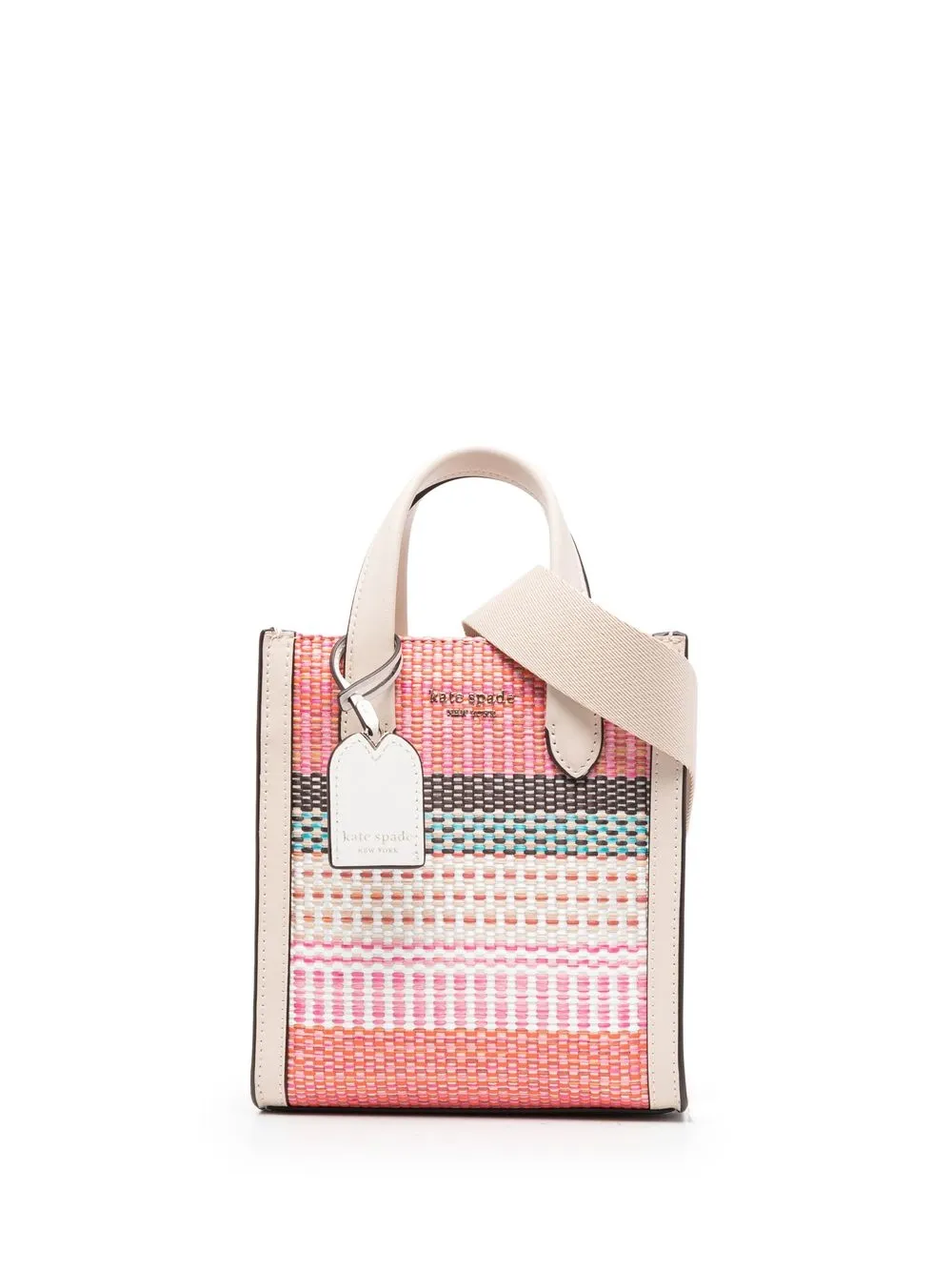 

Kate Spade tote con rayas tejidas - Rosado