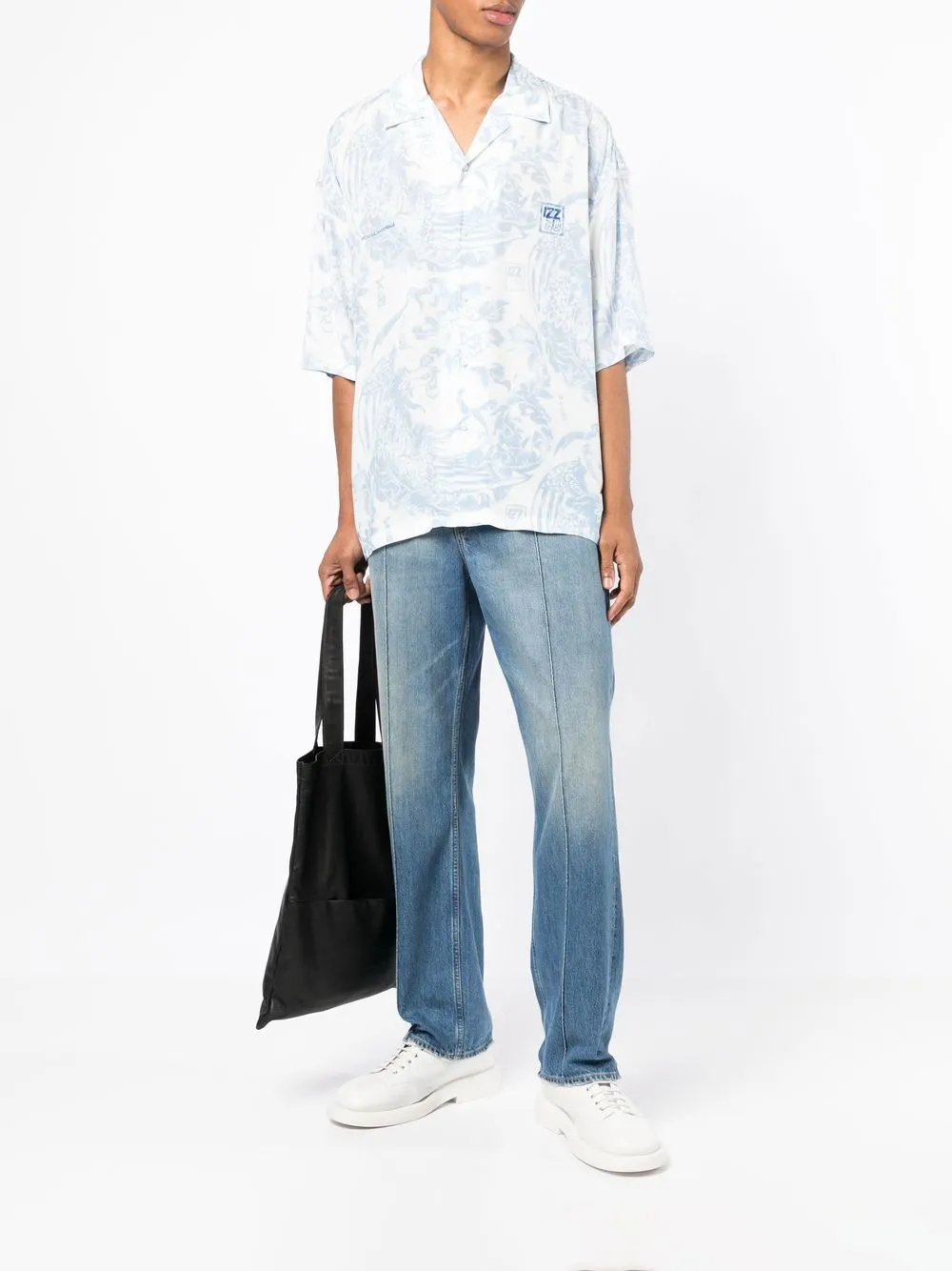 izzue Overhemd met grafische print - Blauw