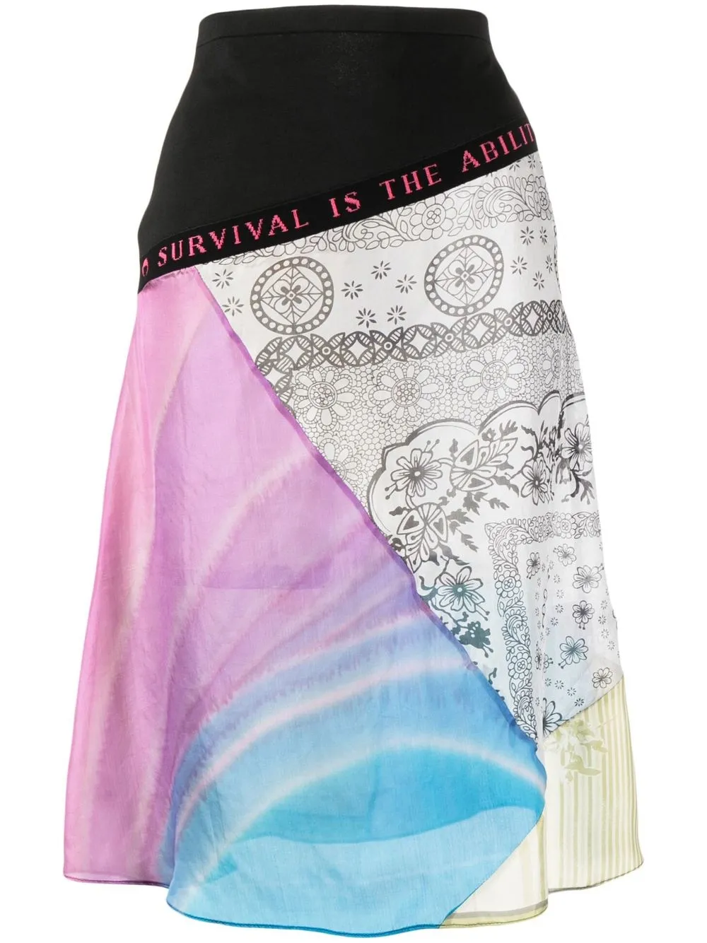 

Marine Serre Silk Scarves Hybrid patchwork midi skirt - Multicolour