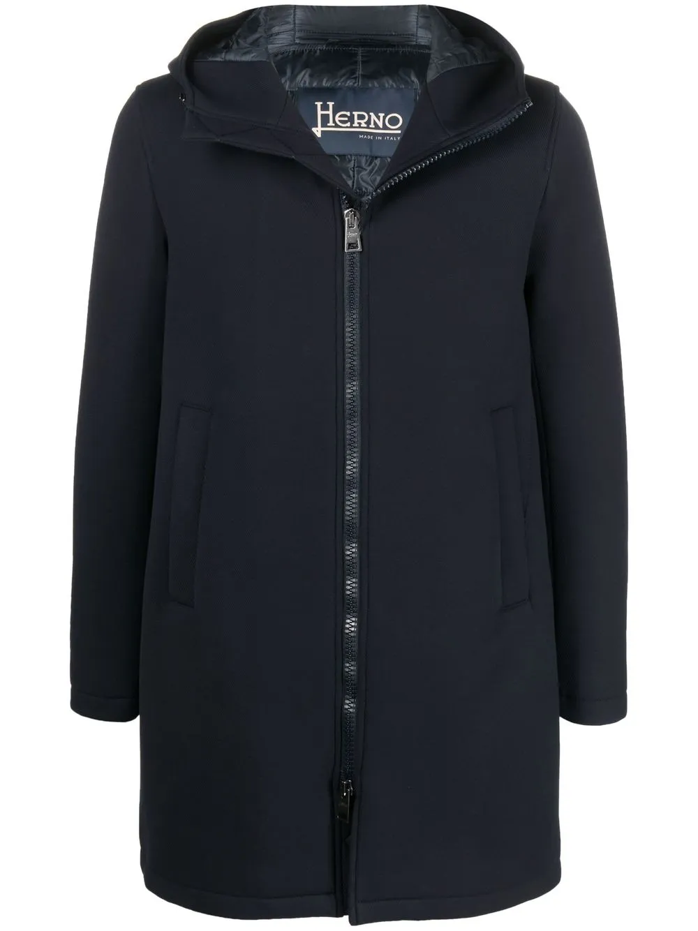 

Herno single-breasted hooded parka coat - Blue