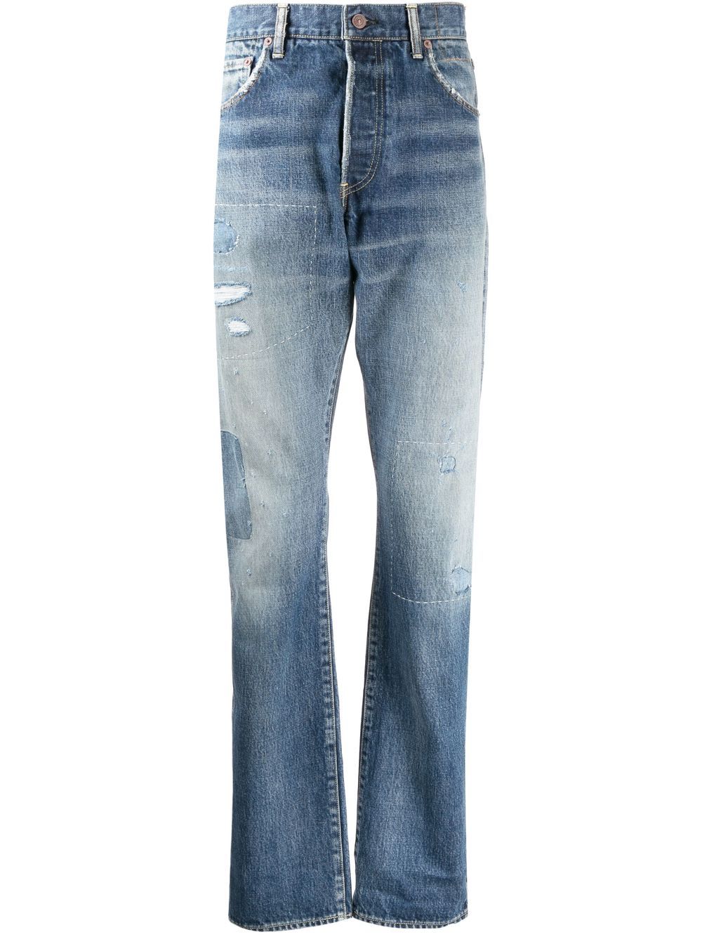 Visvim distressed-finish straight-leg Jeans - Farfetch