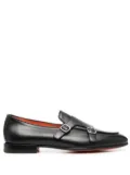 Santoni leather monk shoes - Black