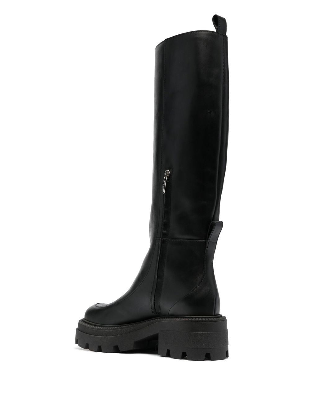 Shop Sergio Rossi Square-toe Leather Boots In Black