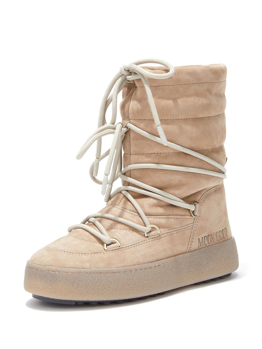 Shop Moon Boot Track Padded Lace-up Boots In Neutrals