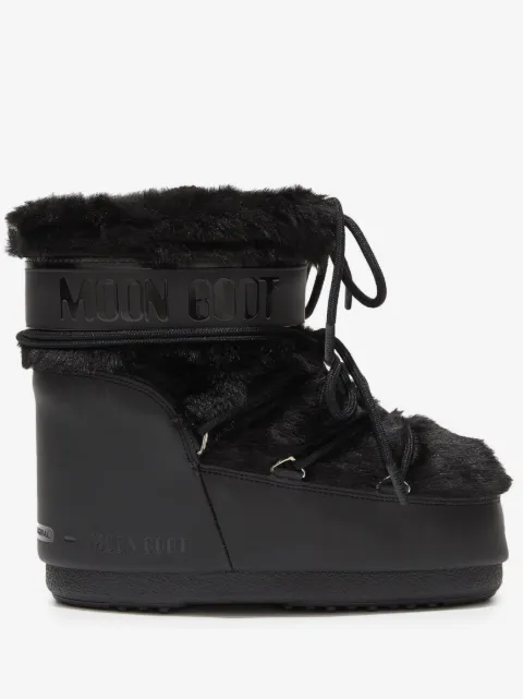 Moon Boot Icon Low Schnürstiefel aus Faux Fur