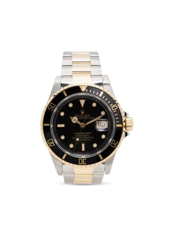 Rolex 1993 pre owned Submariner Date 40mm men stainless steel 18kt Gold One Size Black