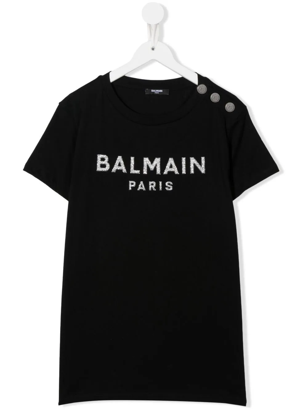 

Balmain Kids TEEN glitter logo cotton T-shirt - Black