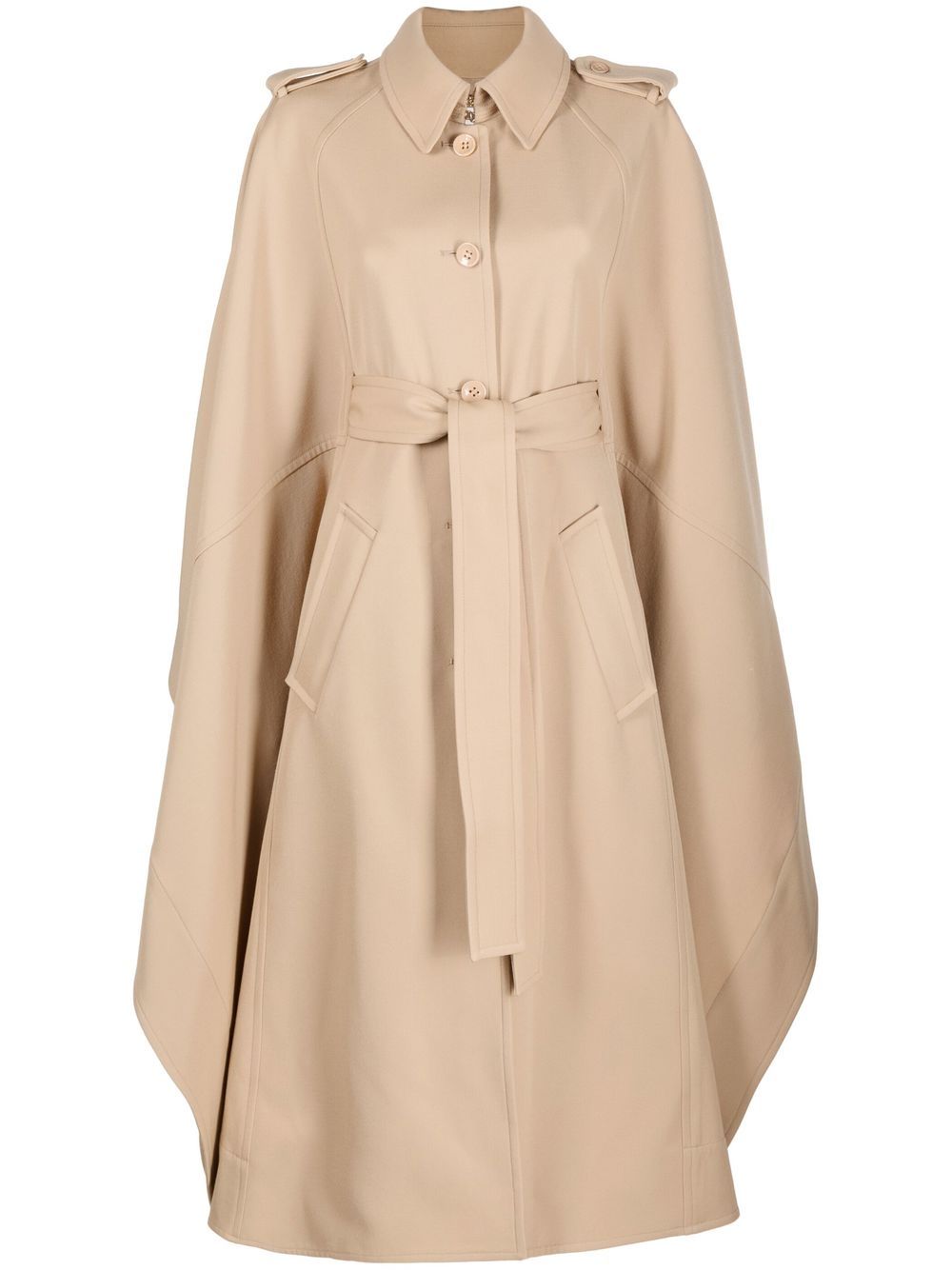 

Chloé virgin-wool cape-coat - Neutrals