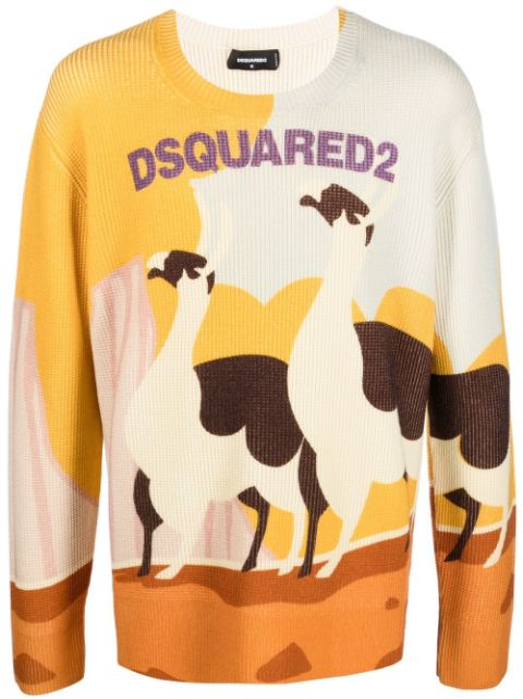 DSQUARED2 Llama Country knitted jumper Men