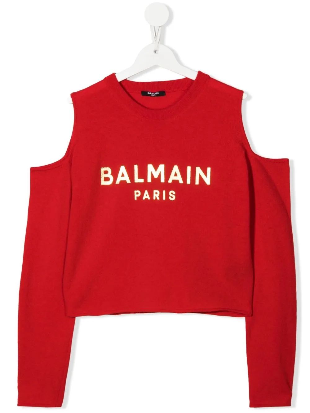 

Balmain Kids top de tejido con hombros descubiertos - Rojo