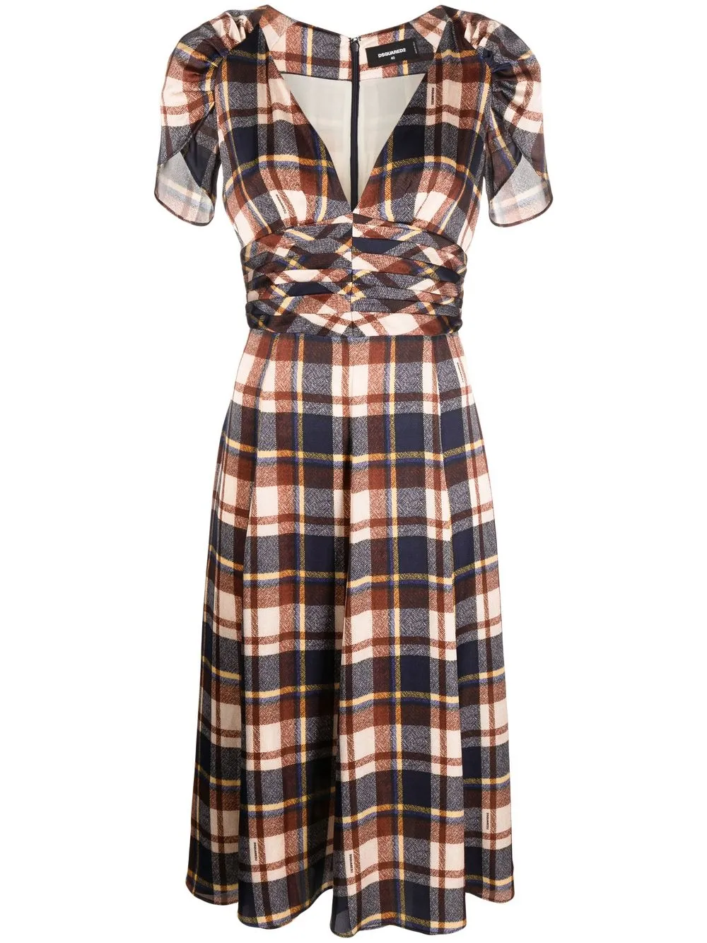 

Dsquared2 check-print midi dress - Brown