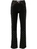 Marine Serre crescent moon-print straight-leg jeans - Black