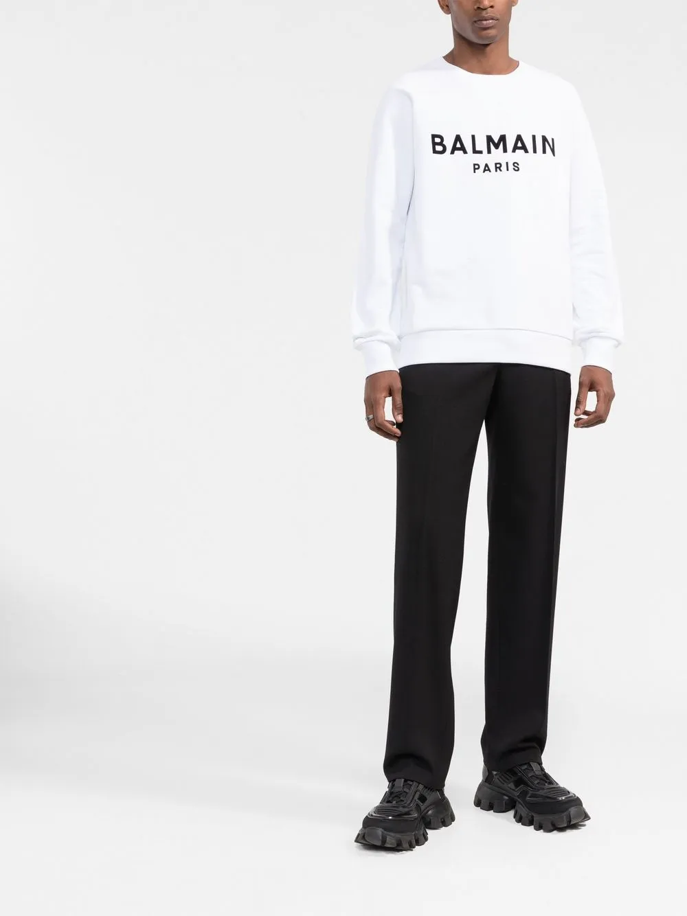 Balmain Sweater met logoprint - Wit