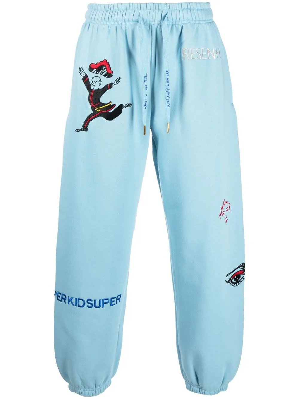 

KidSuper embroidered-logo tapered joggers - Blue