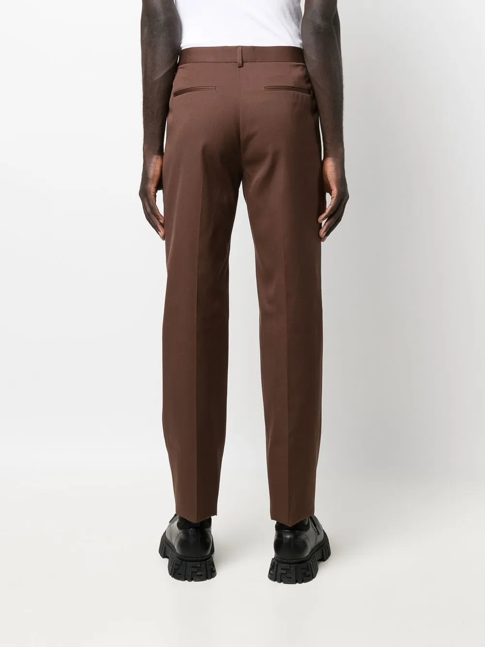 Valentino Straight-leg Tailored Trousers In Brown