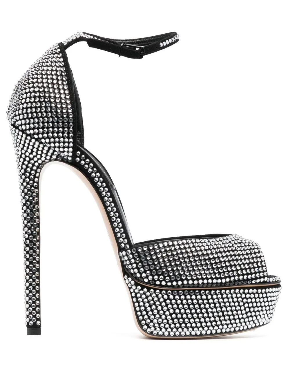 

Casadei rhinestone-embellished 150mm heel sandals - Black