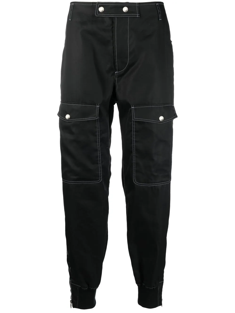 Alexander Mcqueen Tapered-leg Cargo Trousers In Schwarz | ModeSens