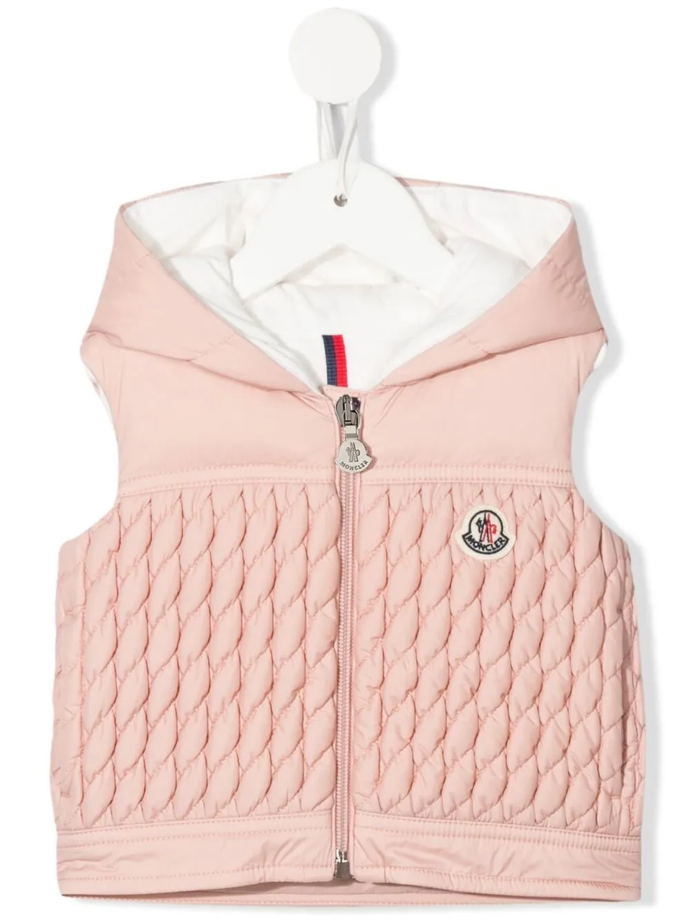 

Moncler Enfant chaleco capitonado con capucha - Rosado