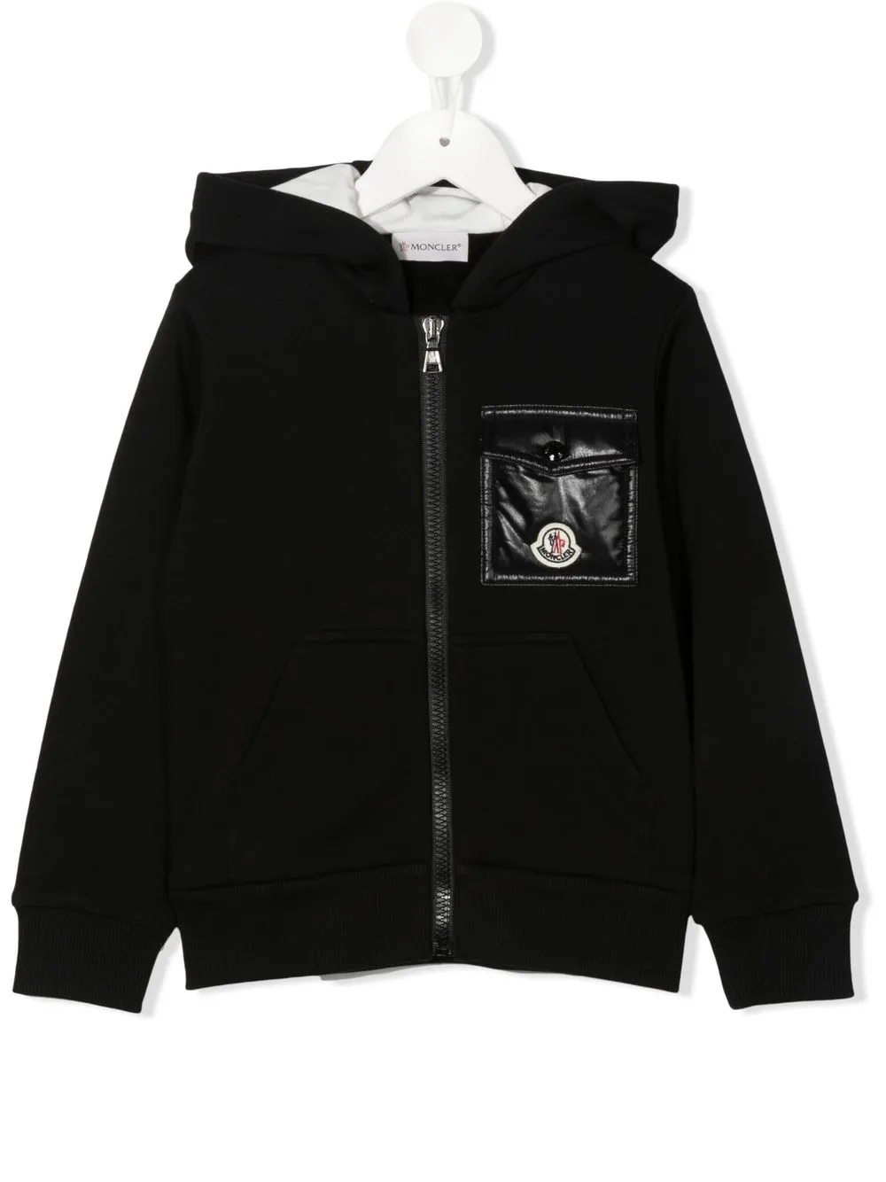 

Moncler Enfant hoodie con bolsillo y cierre - Negro