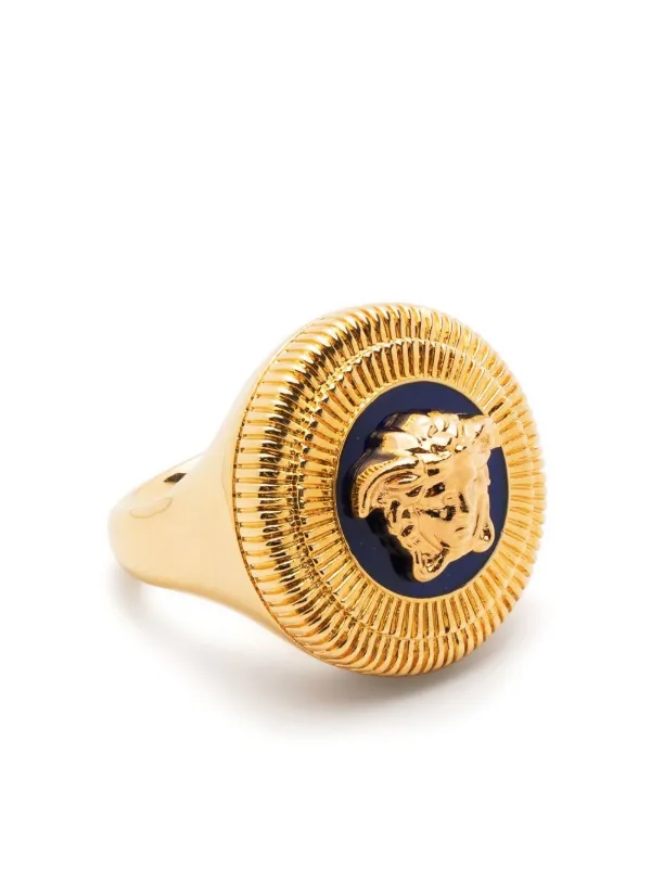 Versace Medusa Head-detail Signet Ring - Gold