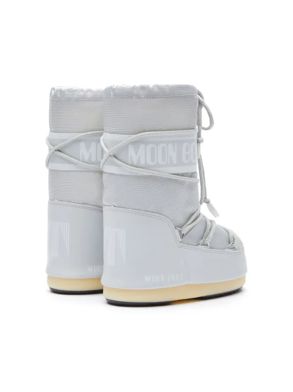 Moon Boot Kids logo-print round-toe Bots | Grey | FARFETCH