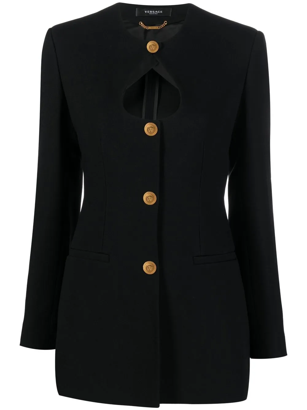 

Versace blazer ajustado con abertura en el cuello - Negro