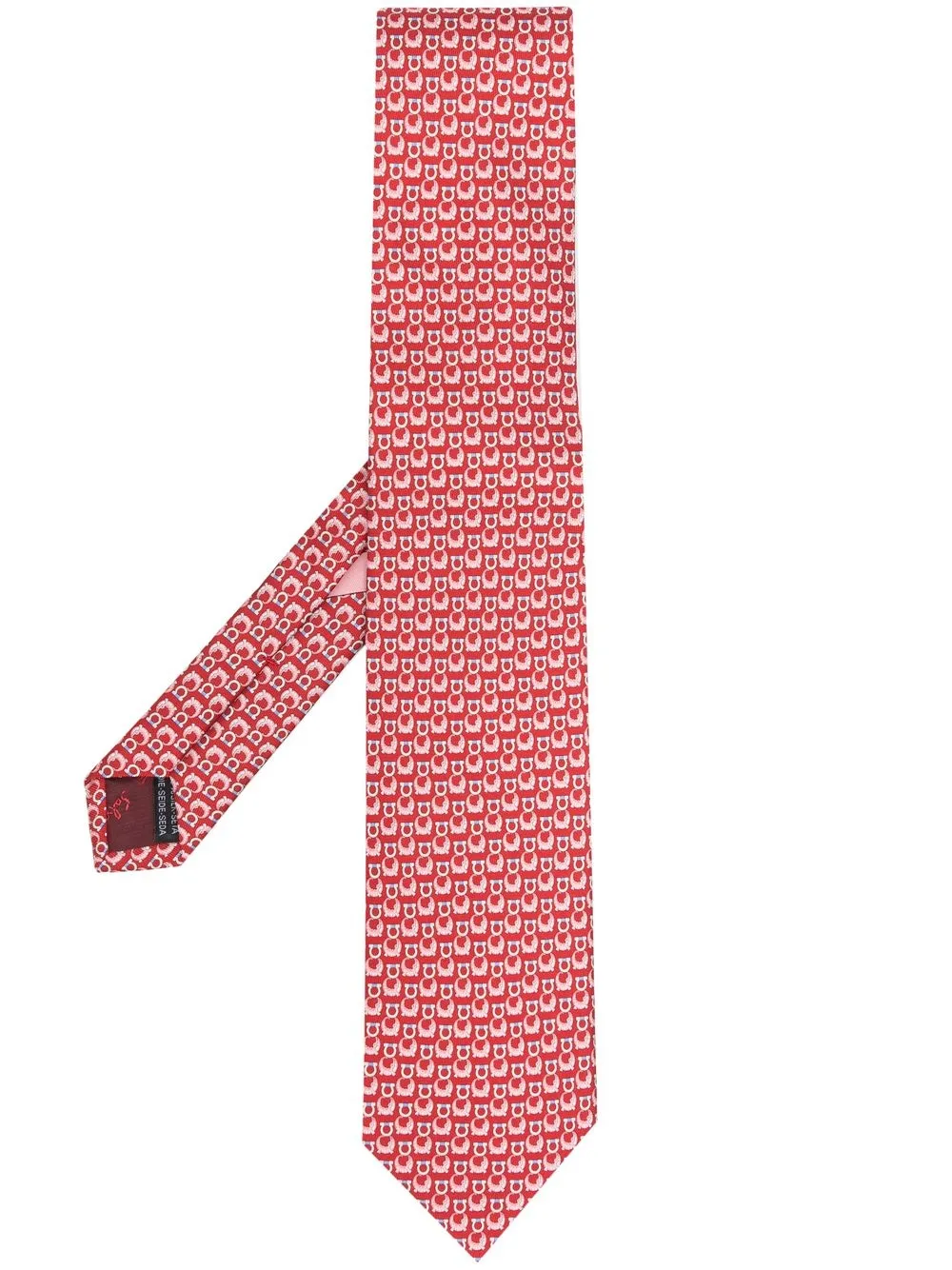 

Salvatore Ferragamo corbata de seda con motivo Gancini en jacquard - Rojo