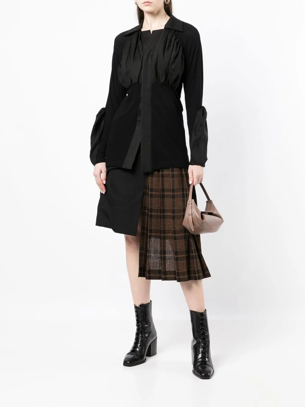Yohji Yamamoto Jack met gesmockt vlak - Zwart