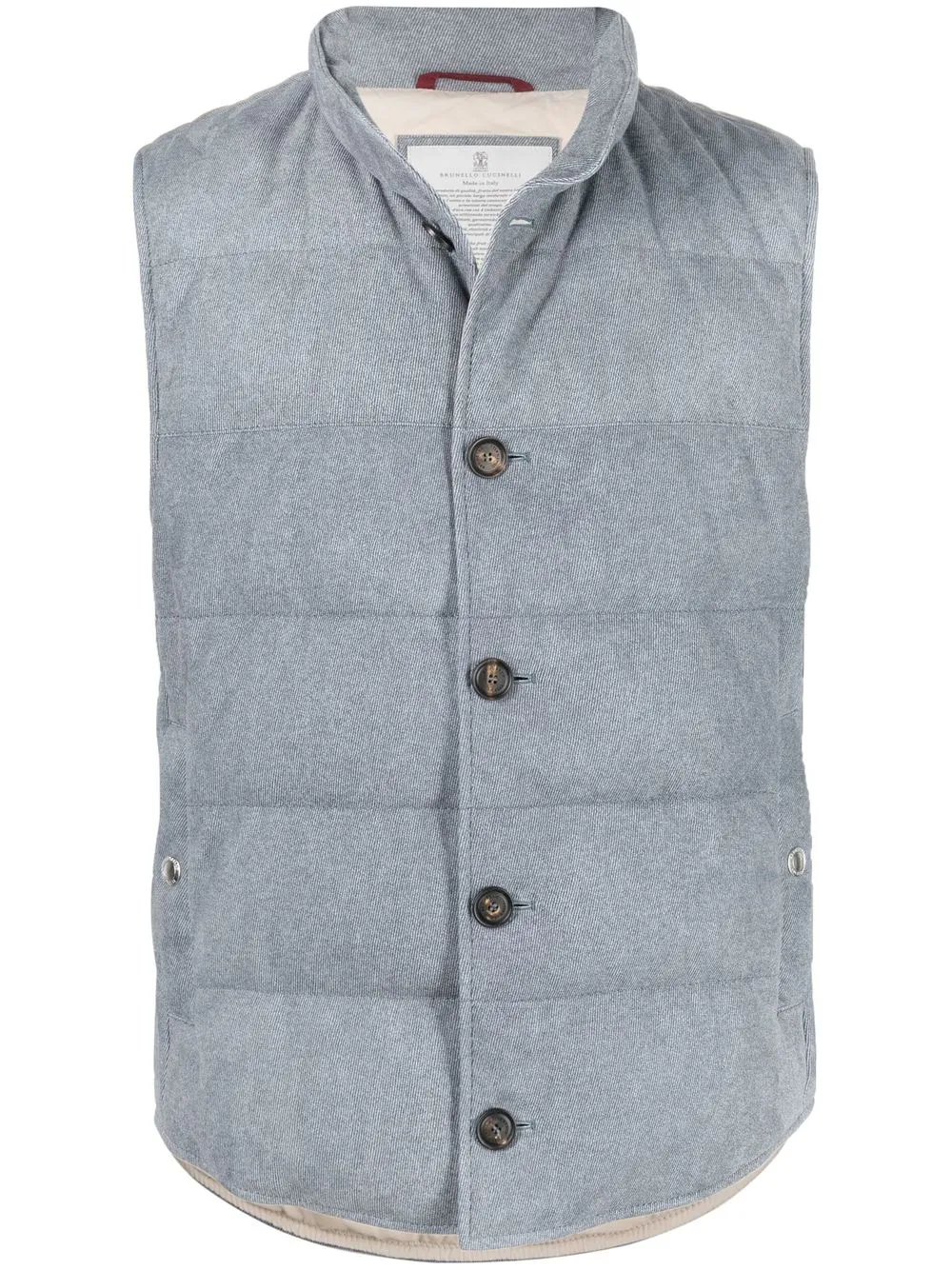 

Brunello Cucinelli padded button-down gilet - Blue