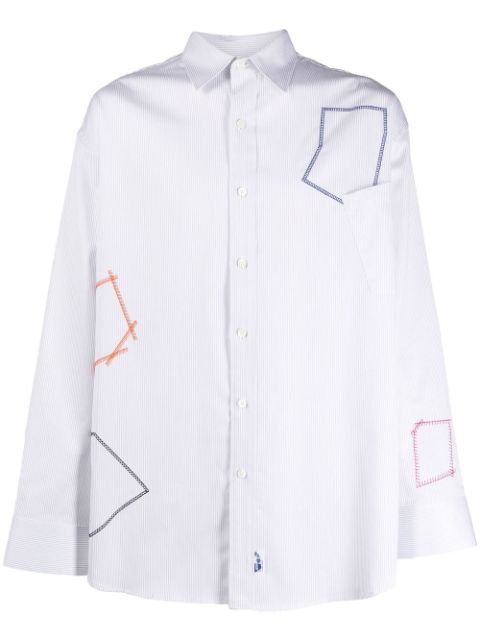 Ader Error decorative-stitch cotton shirt