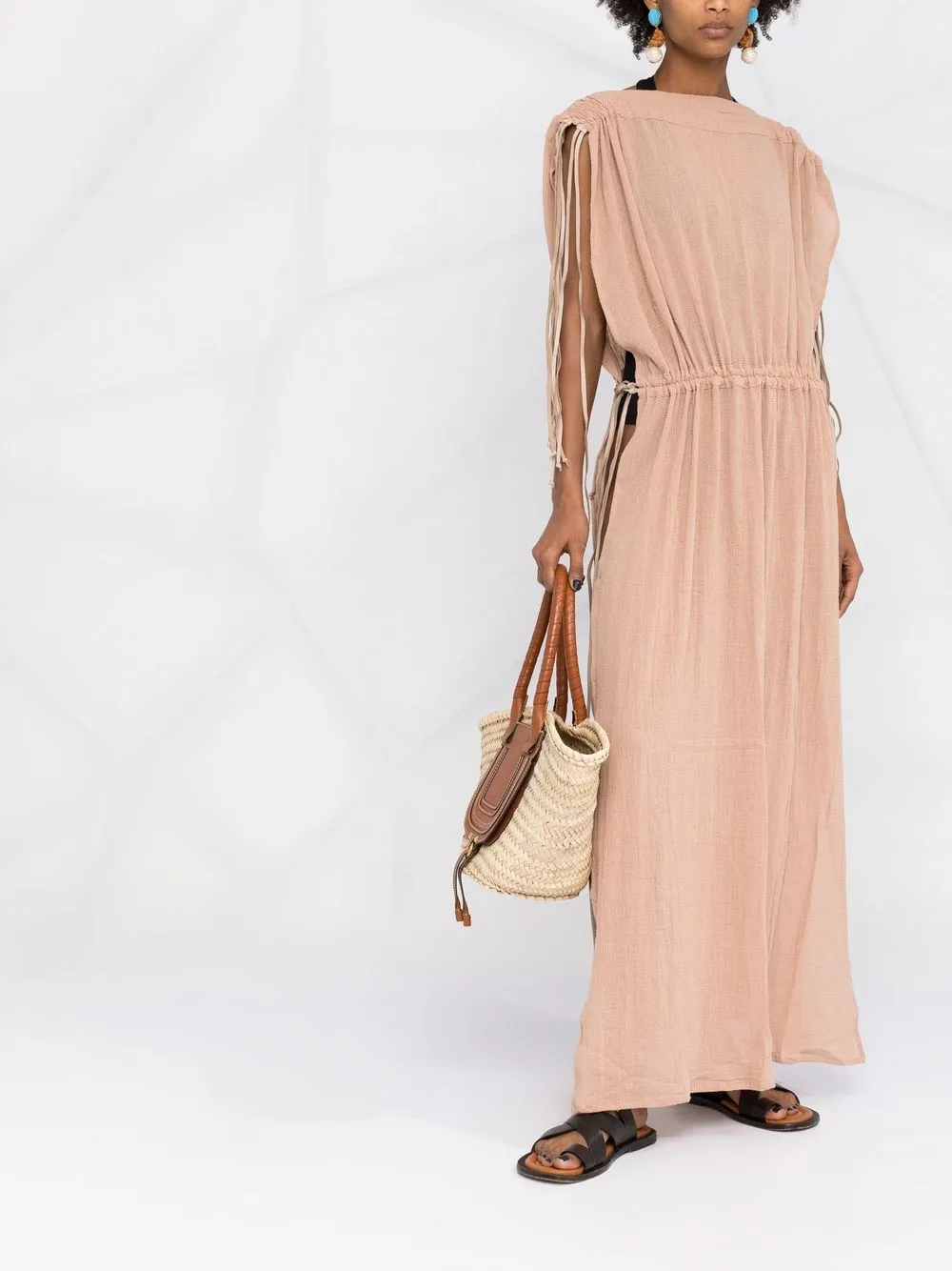 Image 2 of Caravana Sakuk leather-trim maxi dress