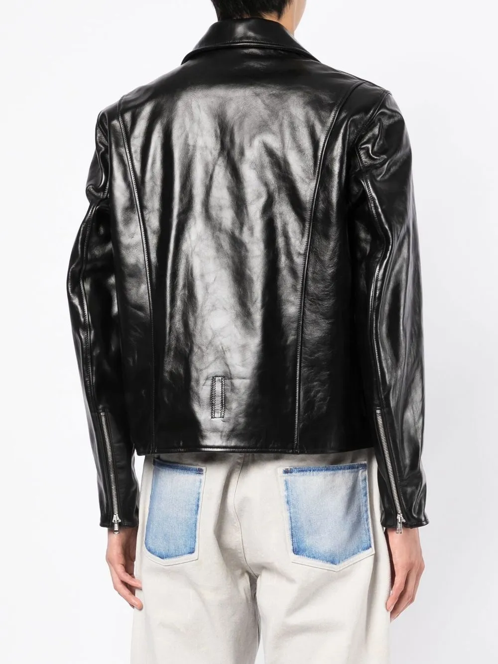 high-shine biker jacket