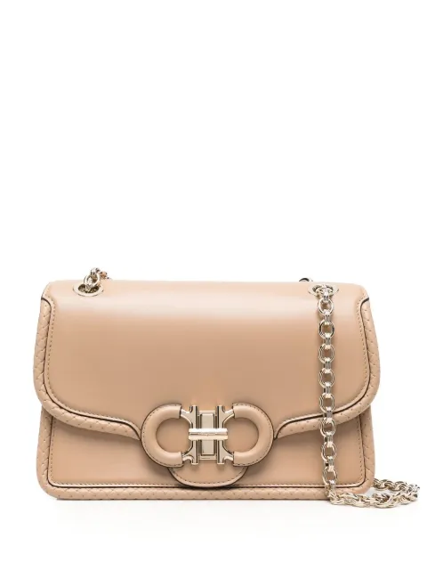 Ferragamo logo-plaque leather shoulder bag