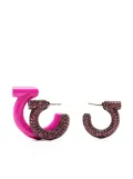 Ferragamo crystal-embellished half-hoop earrings set of 3 - Pink