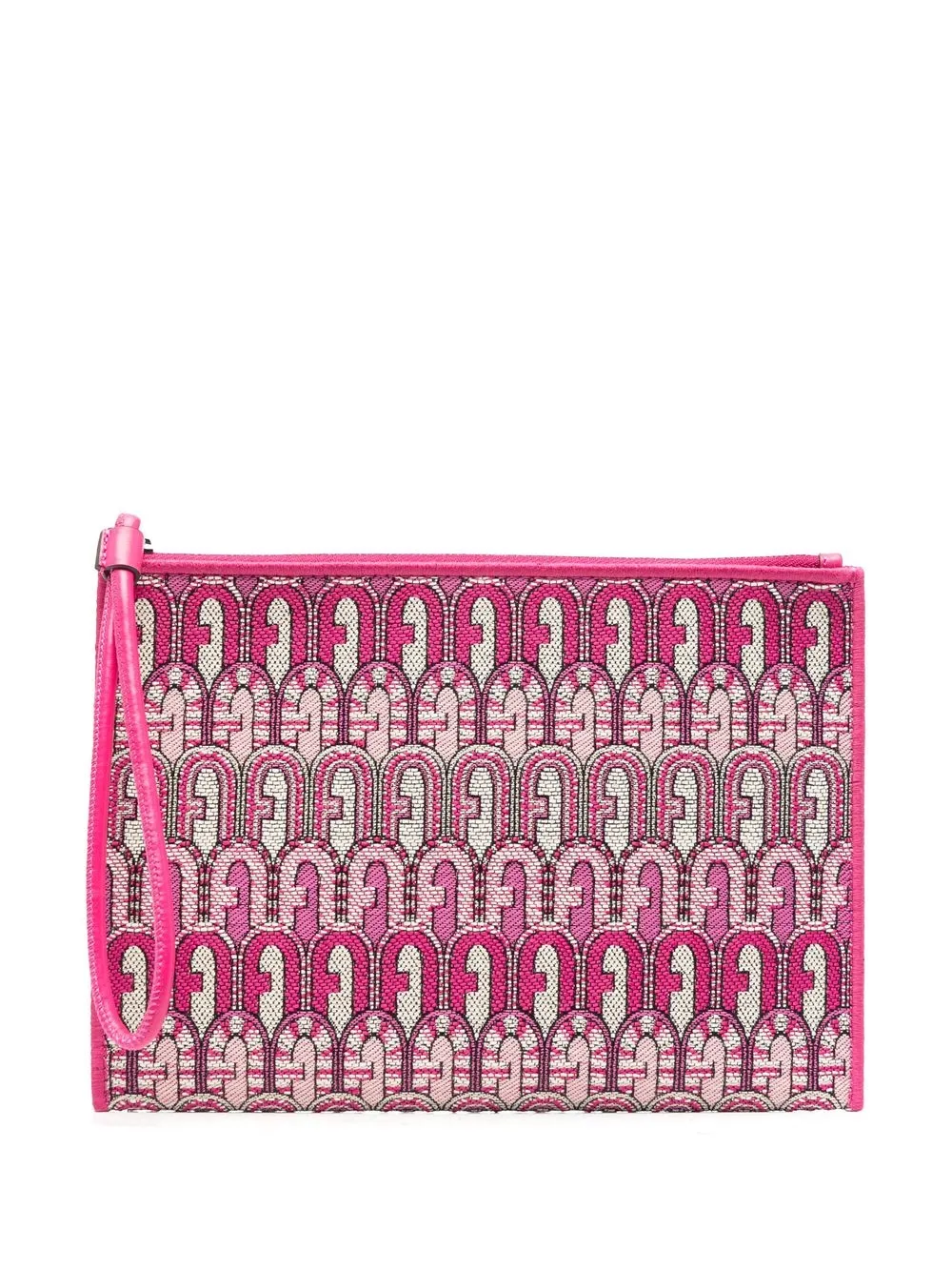 

Furla monogram-print clutch - Pink