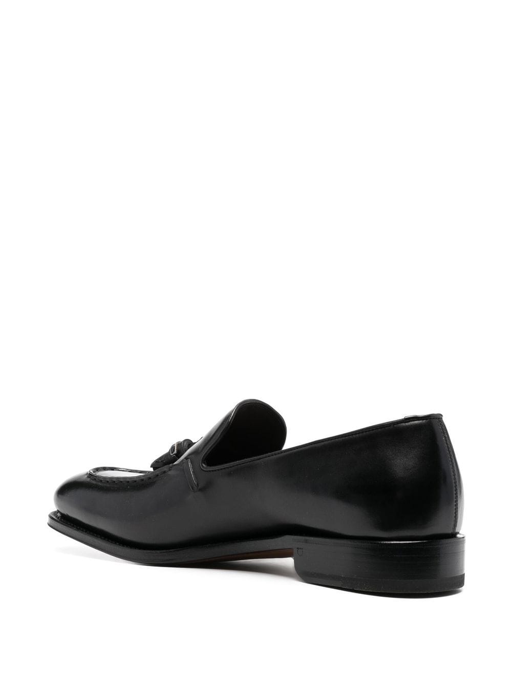 Shop Ferragamo Almond-toe Tassel Loafers In Black