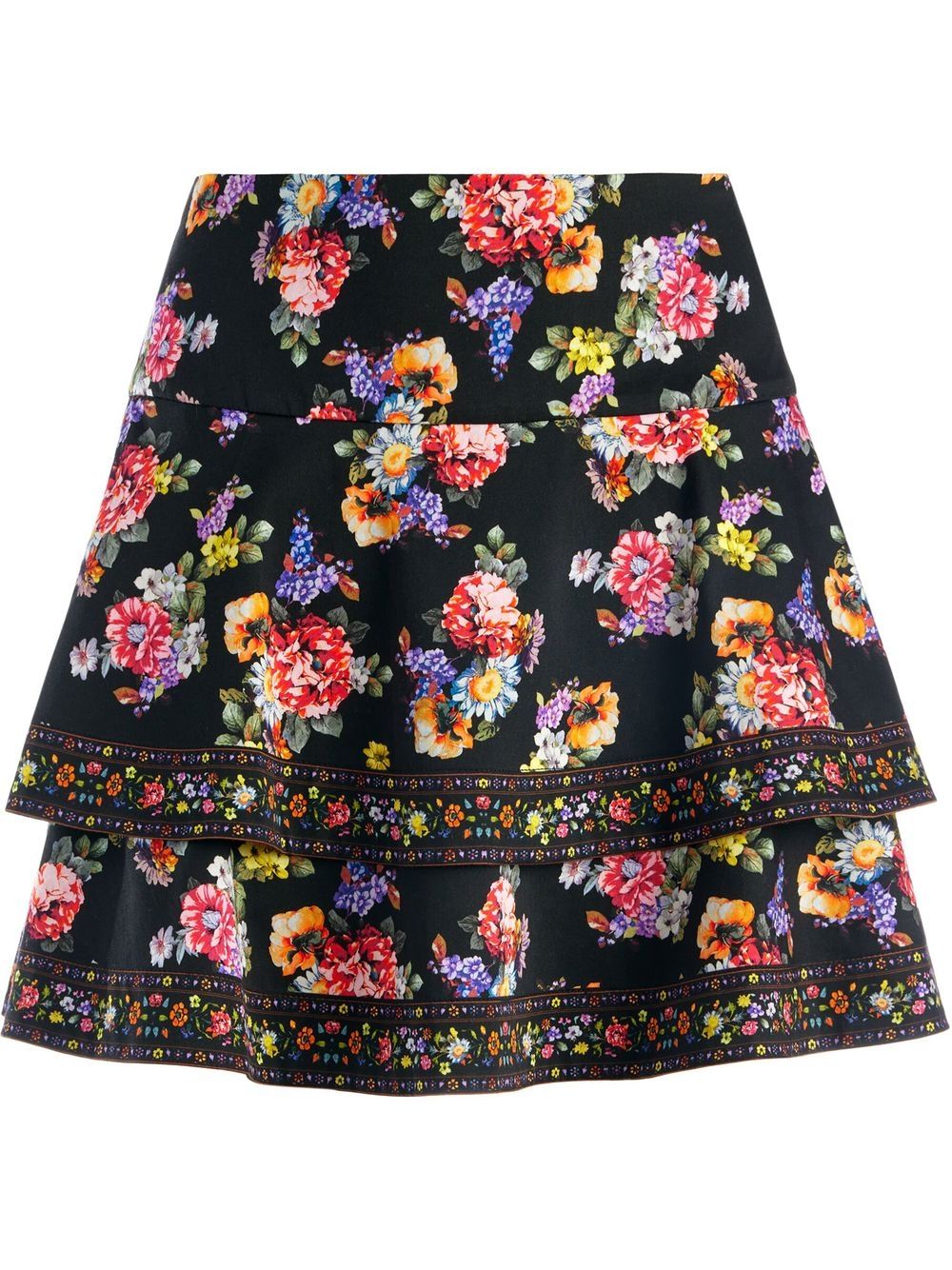 

alice + olivia Marvis magnolia-print mini skirt - Black