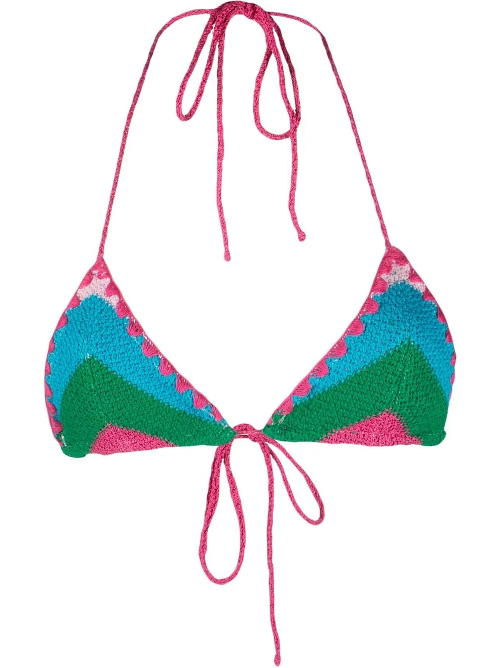 

MC2 Saint Barth top de bikini de tejido a rayas - Azul