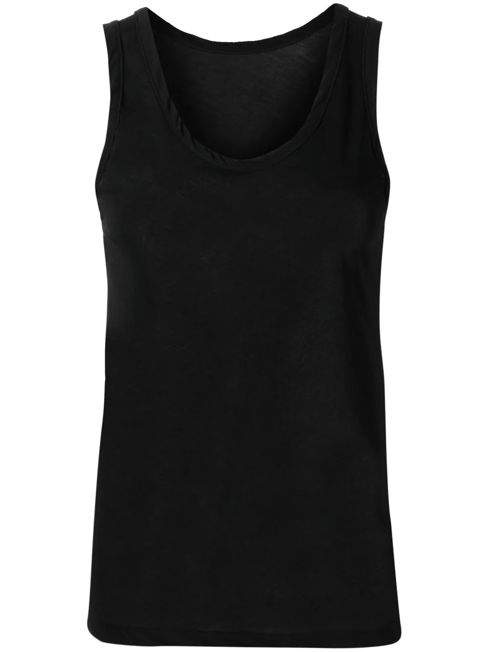 

Yohji Yamamoto top con cuello redondo - Negro