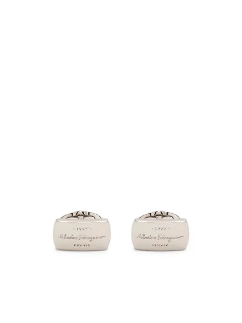 Ferragamo engraved-logo polished-effect cufflinks