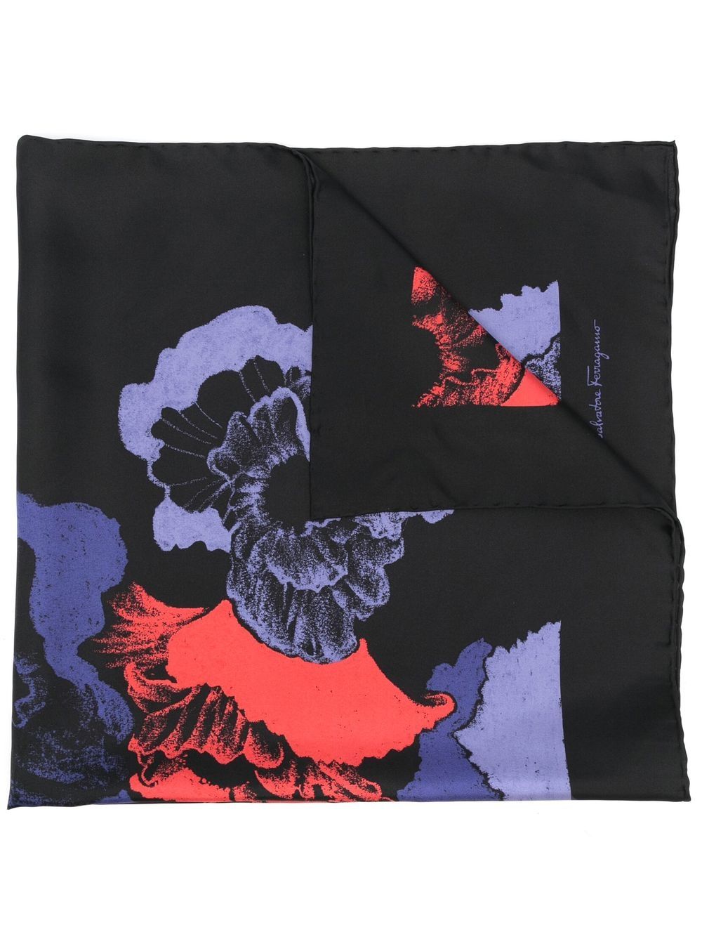 

Ferragamo floral-print silk scarf - Black