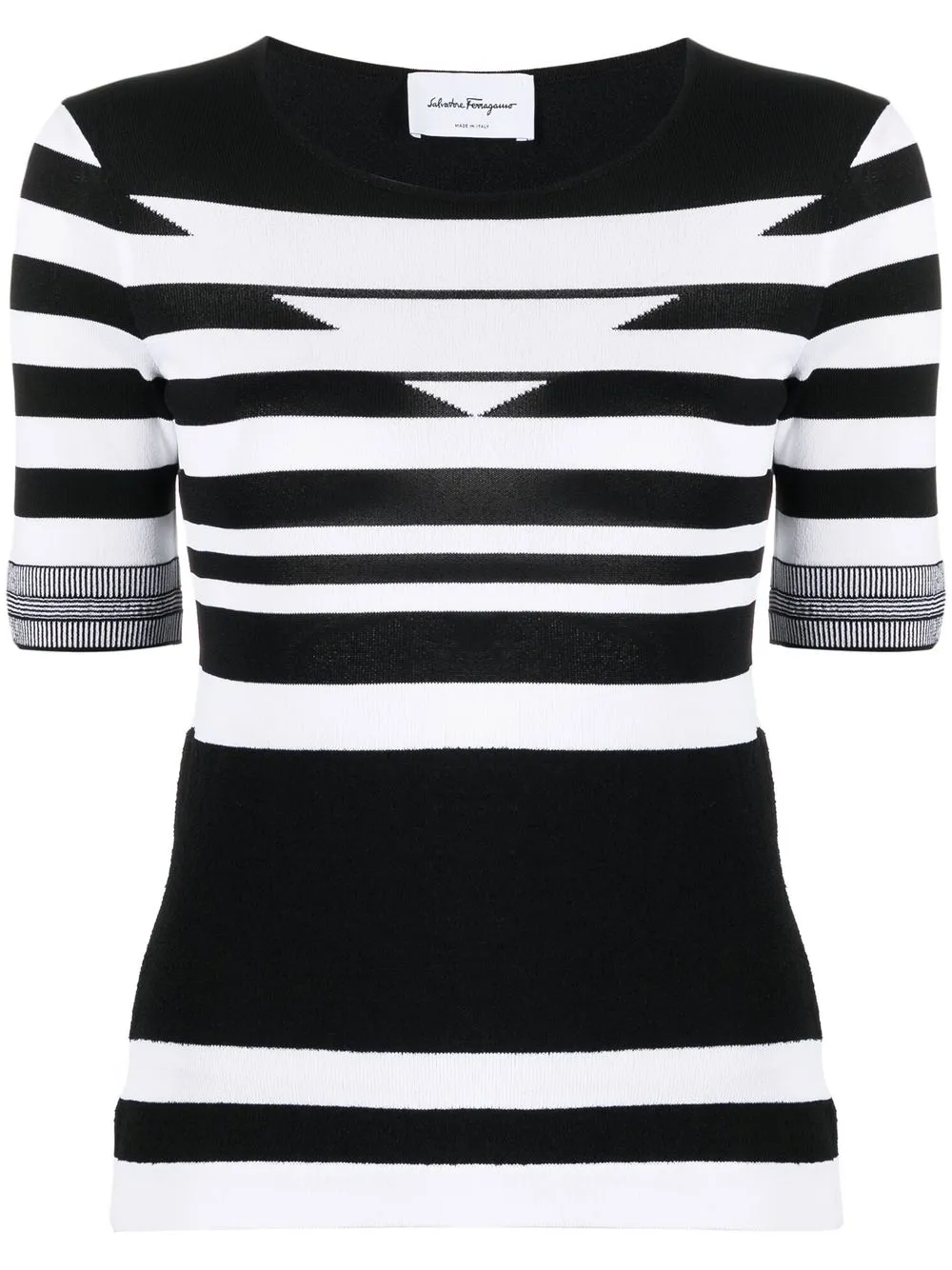 

Ferragamo striped knitted top - Black