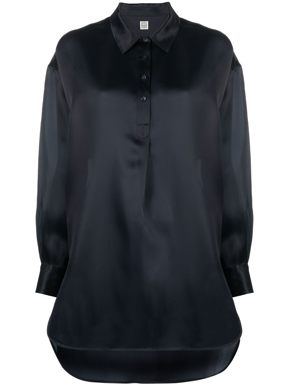 Totême Half-button Night Out Shirt In Blue