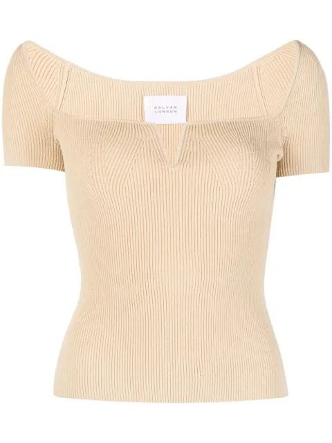 Galvan Freya short-sleeve knitted top