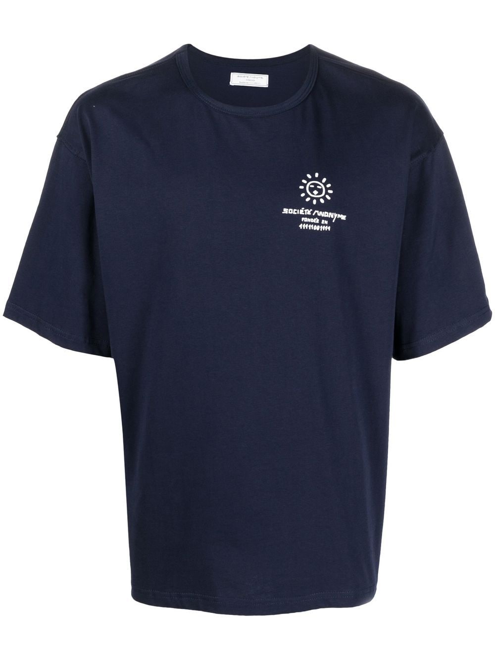 société anonyme t-shirt en coton à logo imprimé - bleu