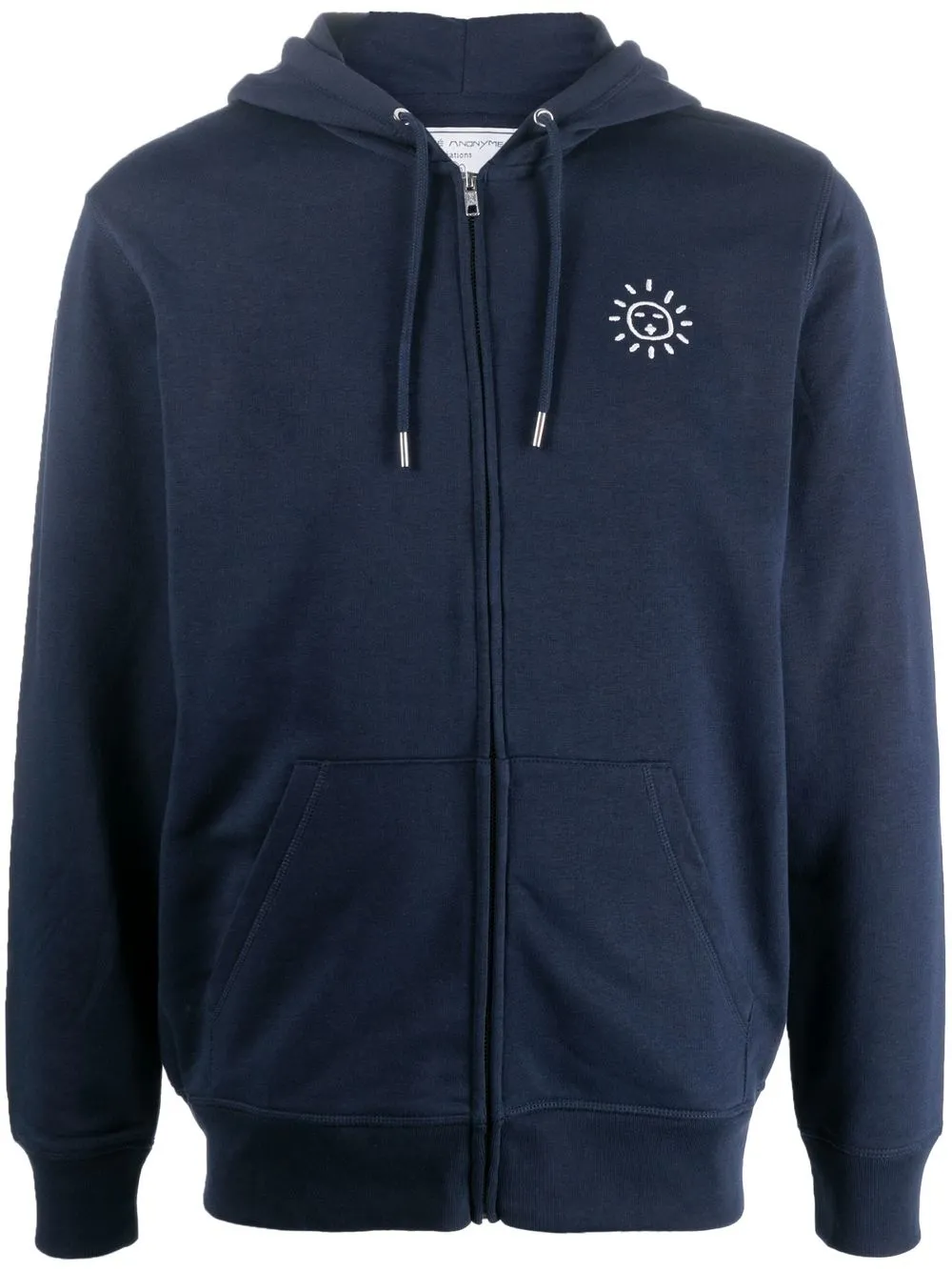 

Société Anonyme hoodie con logo bordado y cierre - Azul